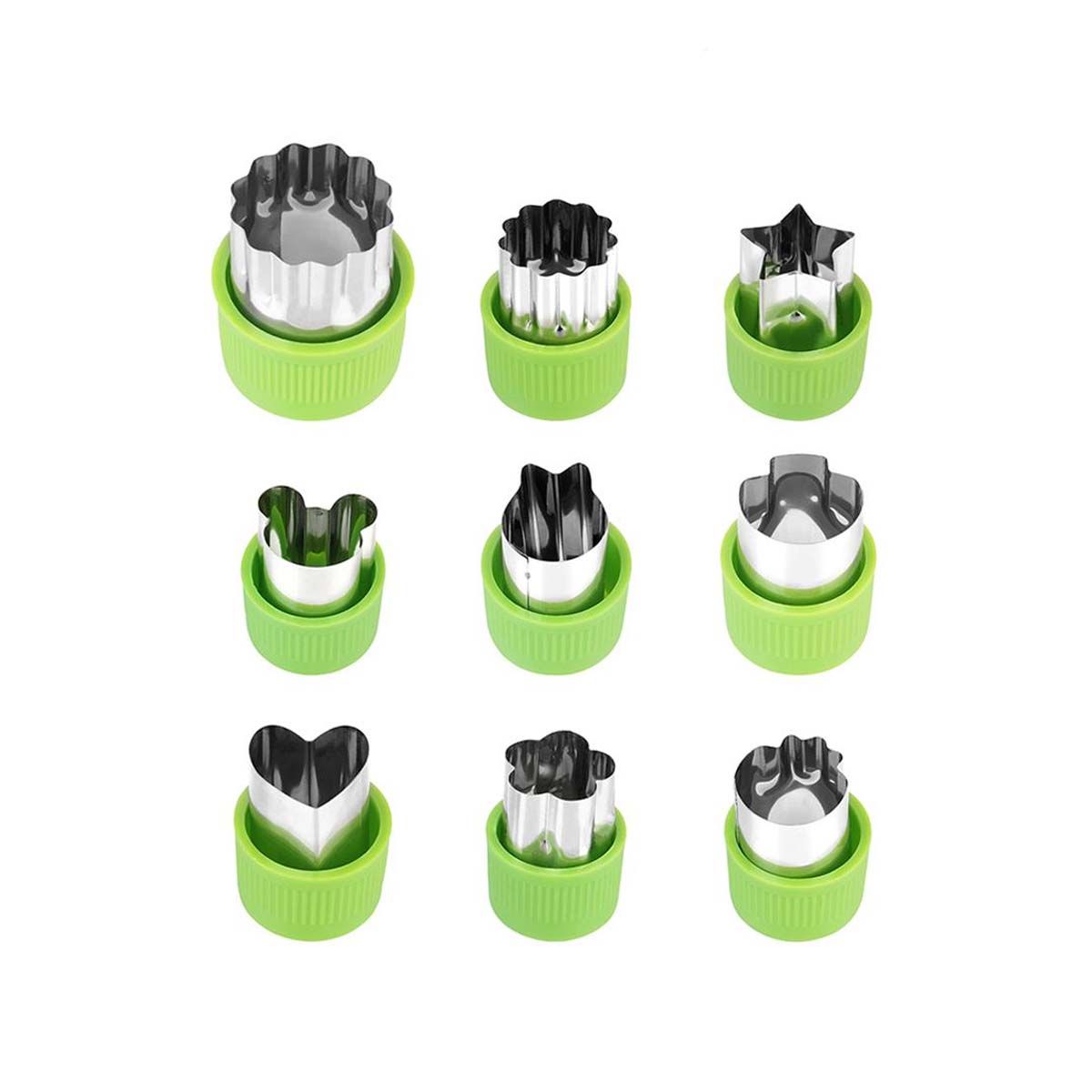 GENERICO - Pack4 Moldes para Cocina 9pzs en Verde Y+Regalo Stickers