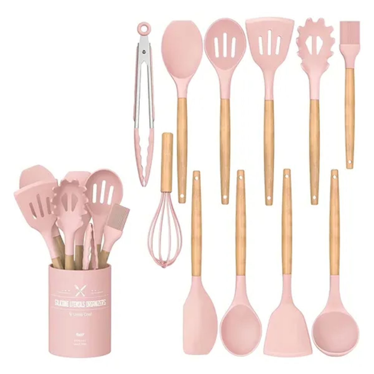 GENERICO - Juego de utensilios de cocina de silicona de 12 piezas