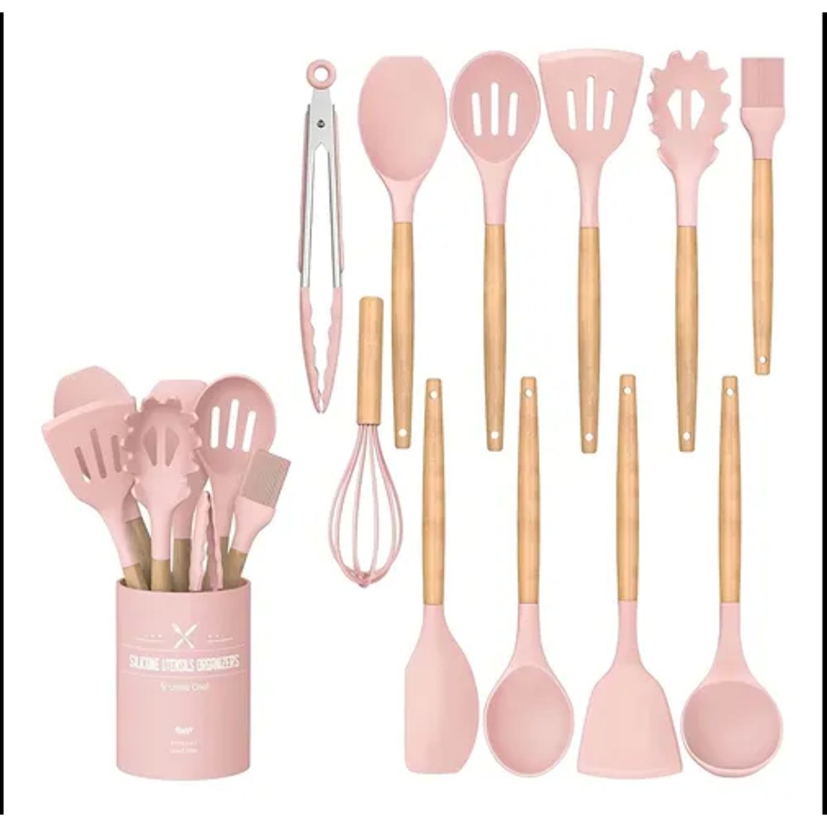 GENERICO - Juego de utensilios de cocina de silicona de 12 piezas