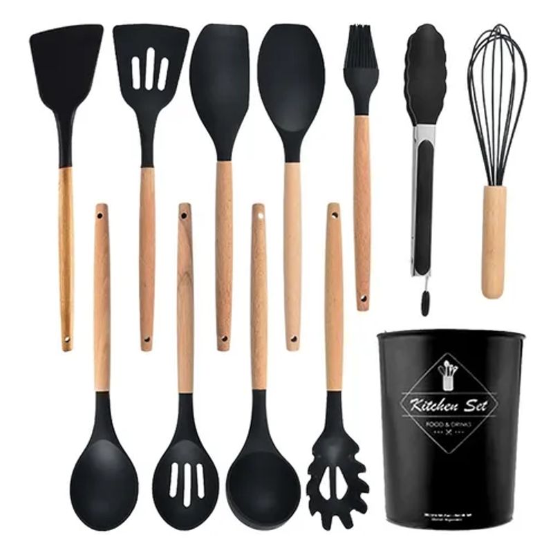 GENERICO - Juego de utensilios de cocina de silicona de 12 piezas