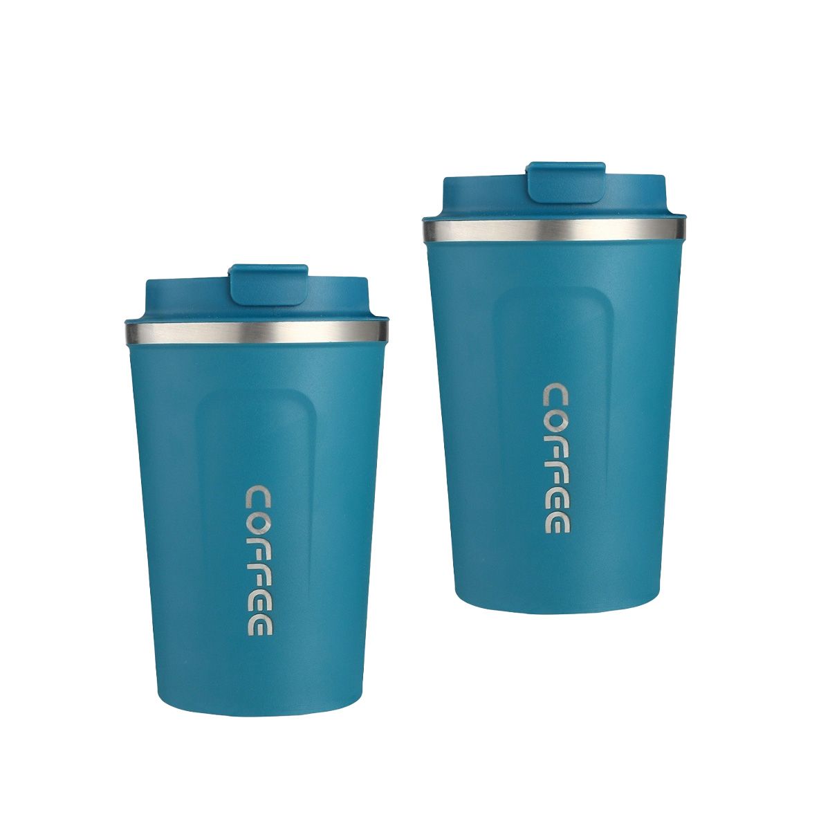 GENERICO - Pack2 Vaso Termico de 510ml en Azul Y+Banderitas Adhesivas