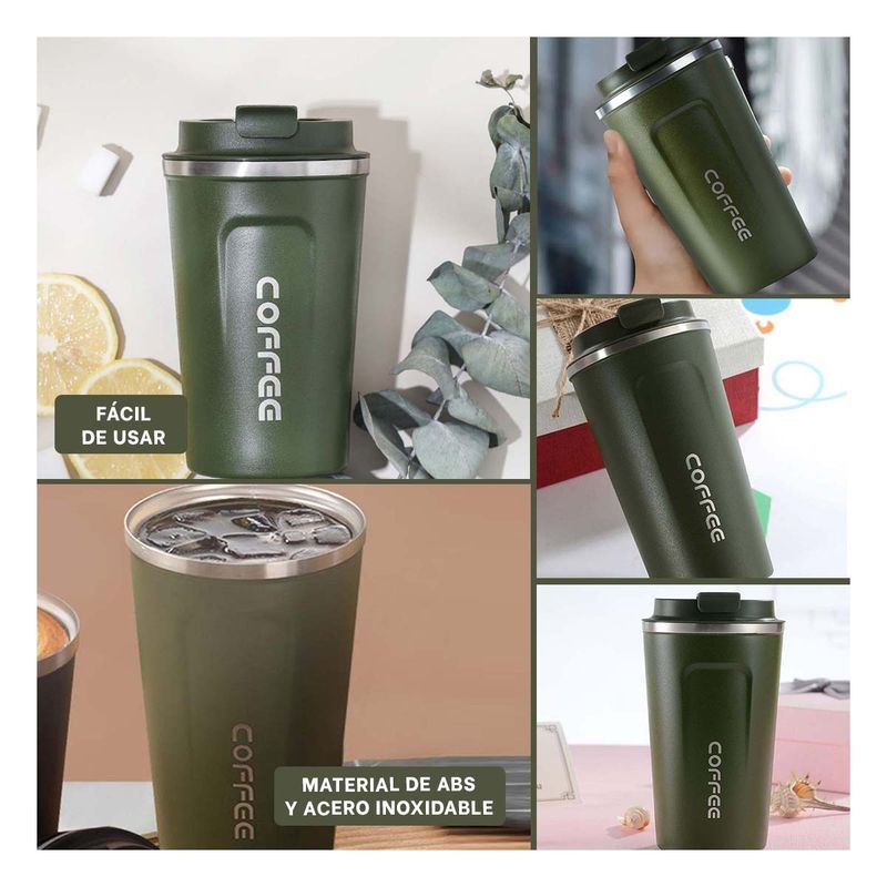 GENERICO - Pack6 Vaso Termo Digital en Verde Petroleo Y+Regalo Agendita