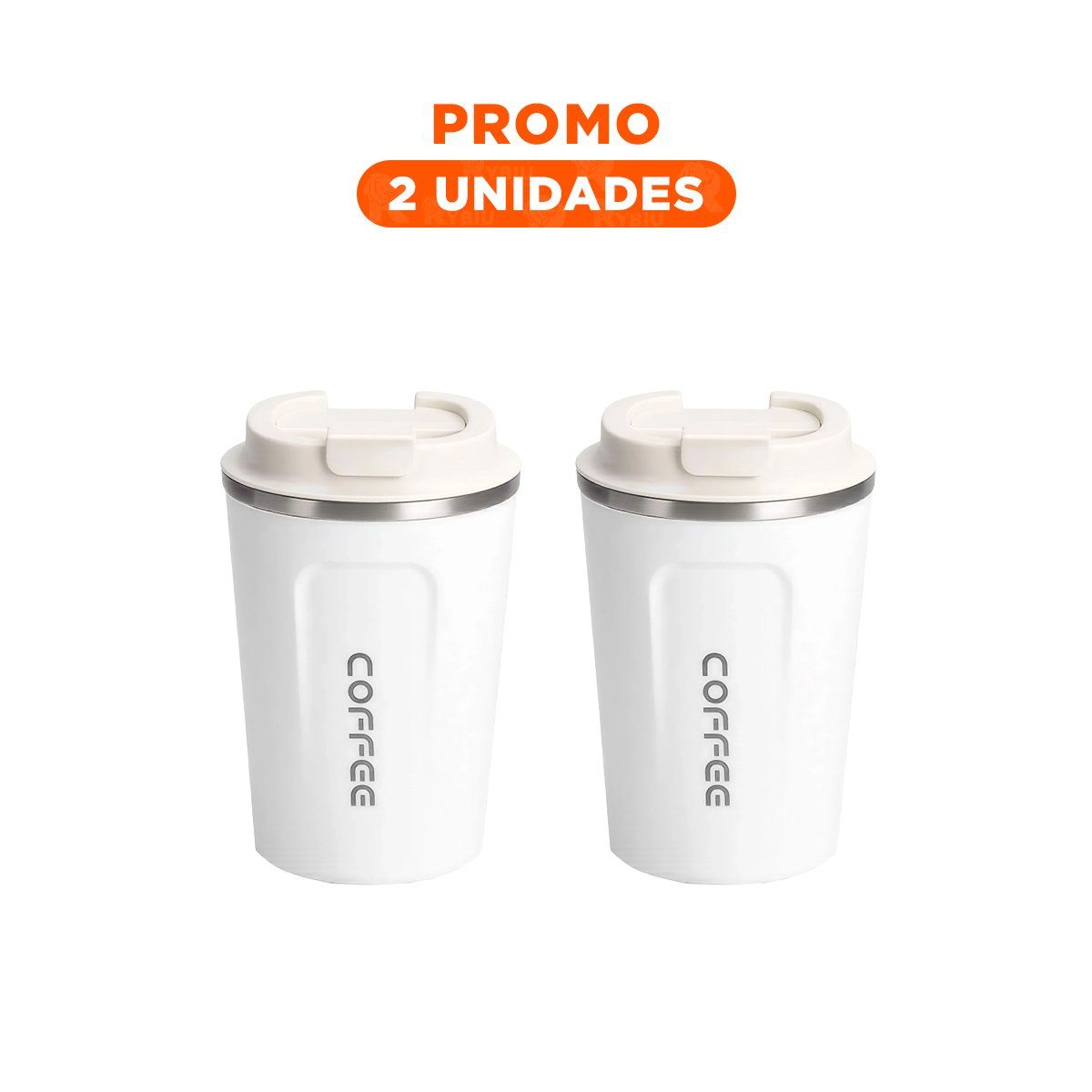 RYBIU IMPORT - Pack2 Vaso Termico para Bebidas Calientes en Blanco