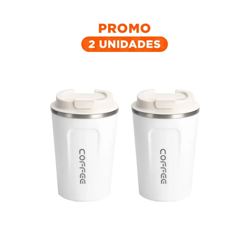 RYBIU IMPORT - Pack2 Vaso Termico para Bebidas Calientes en Blanco