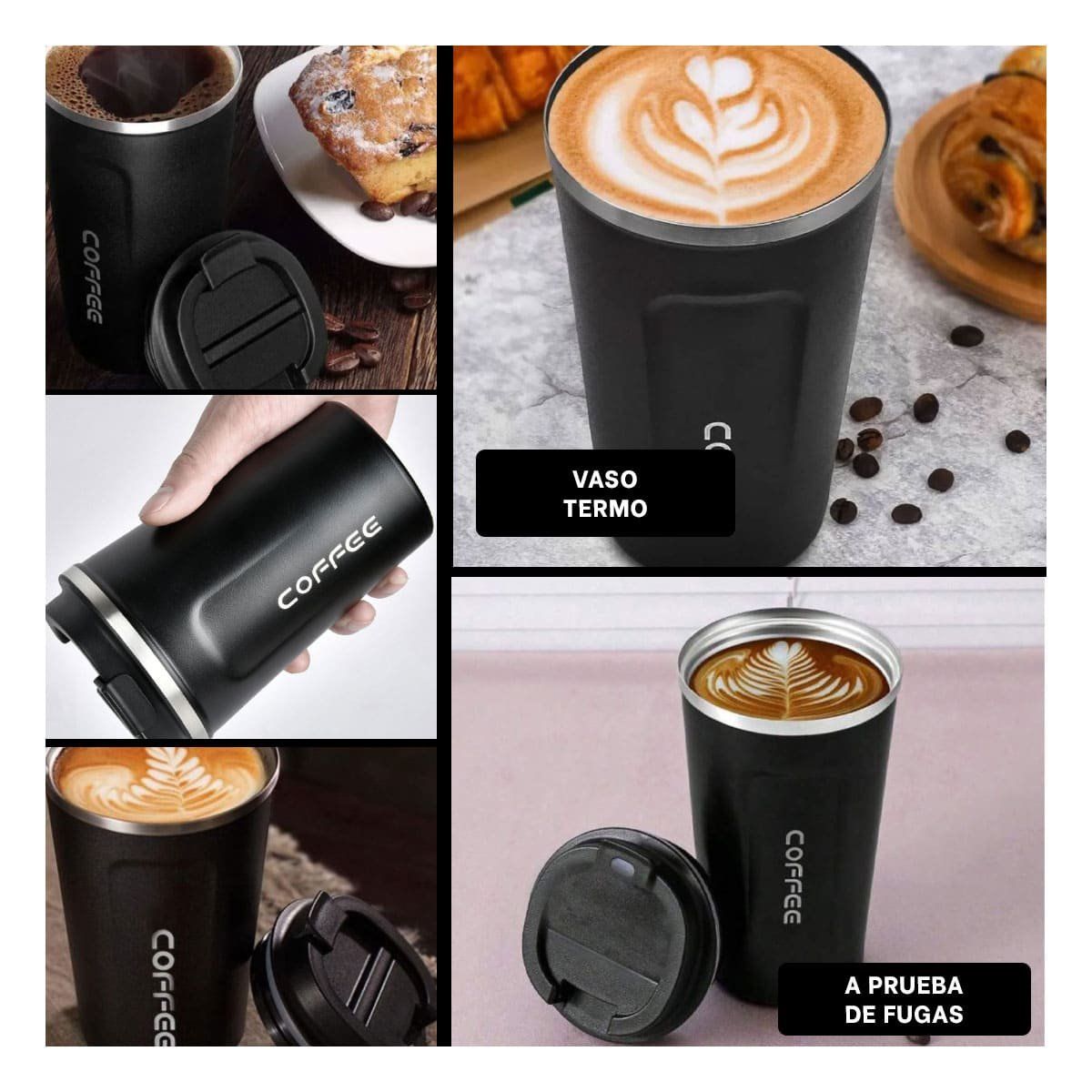 RYBIU IMPORT - Vaso Termo Digital Portatil de 510ml de Color Negro