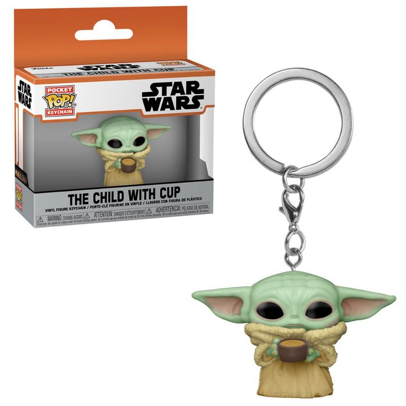 FUNKO - Funko Pop Keychain Star Wars - The Mandalorian - The Child with Cup