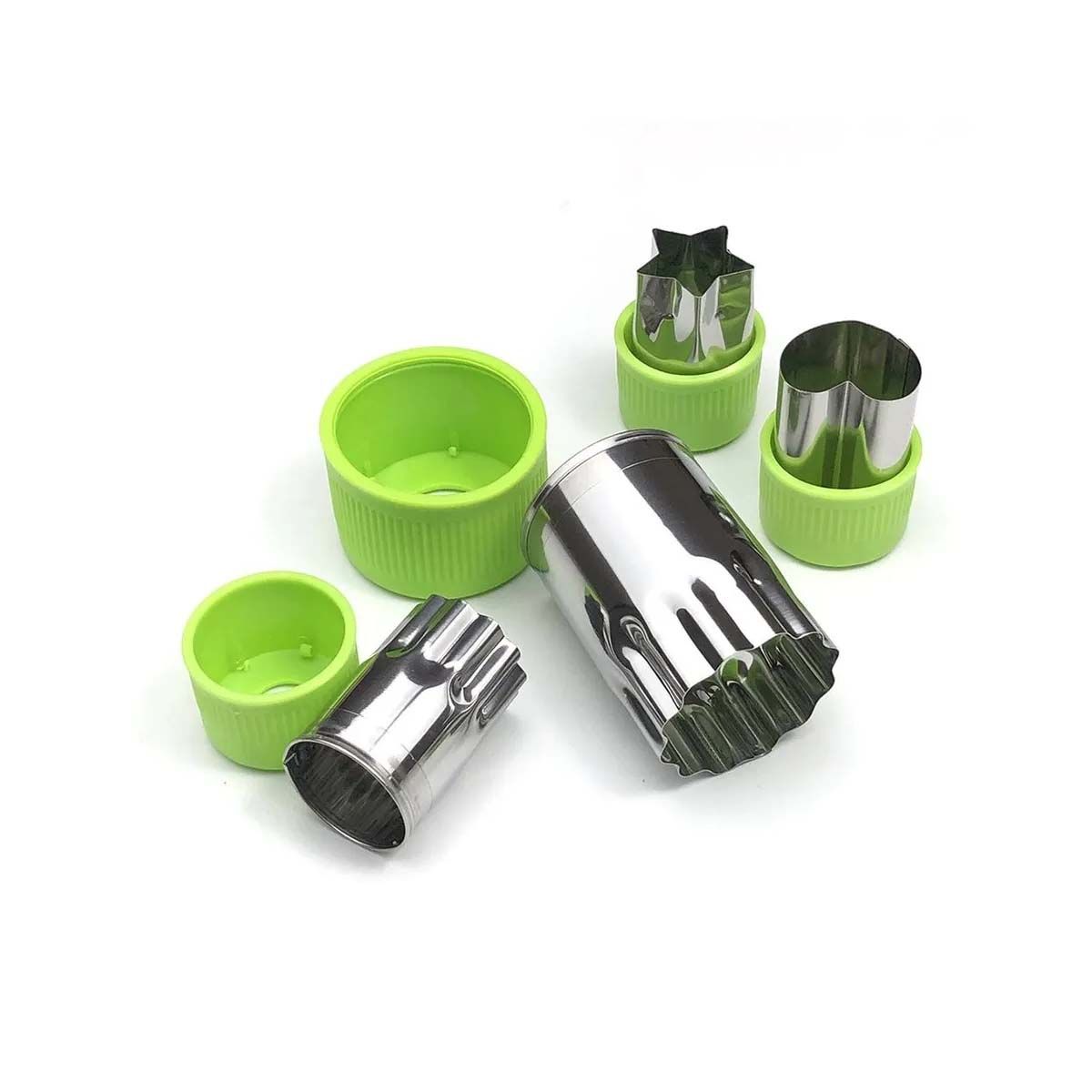 GENERICO - Cortadores con Formas para Frutas y Verduras 9pzs en Verde