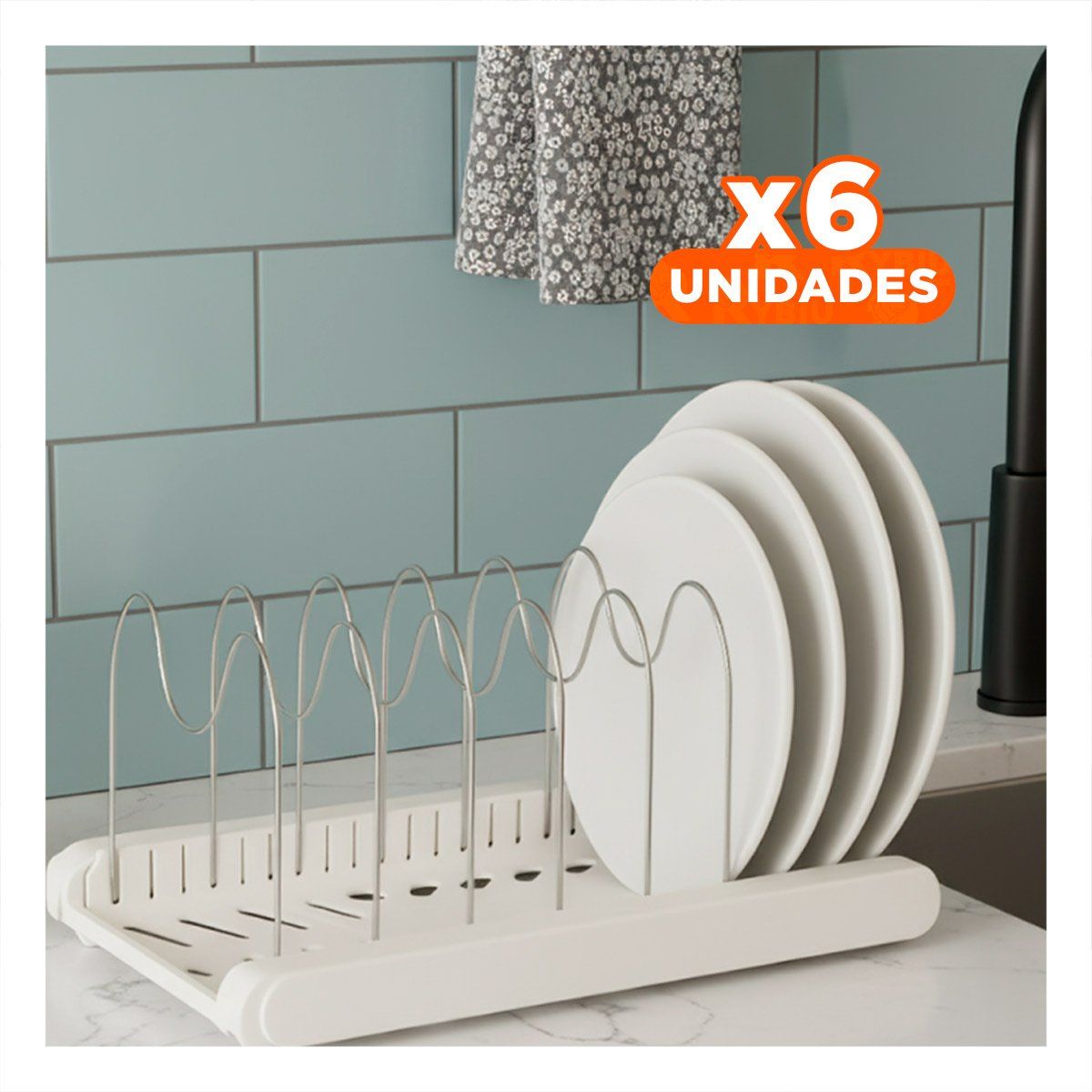 RYBIU IMPORT - Pack6 Estante Expandible de Ollas Blanco Y+Regalo Stickers
