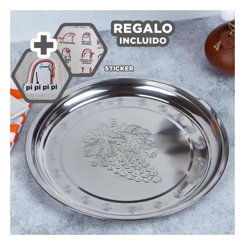 GENERICO - Pack6 Charola para Eventos 40x40cm Y+Regalo Stickers