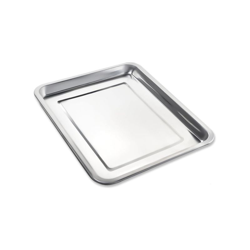 GENERICO - Bandeja Rectangular de Acero 36x27x2cm en Plateado