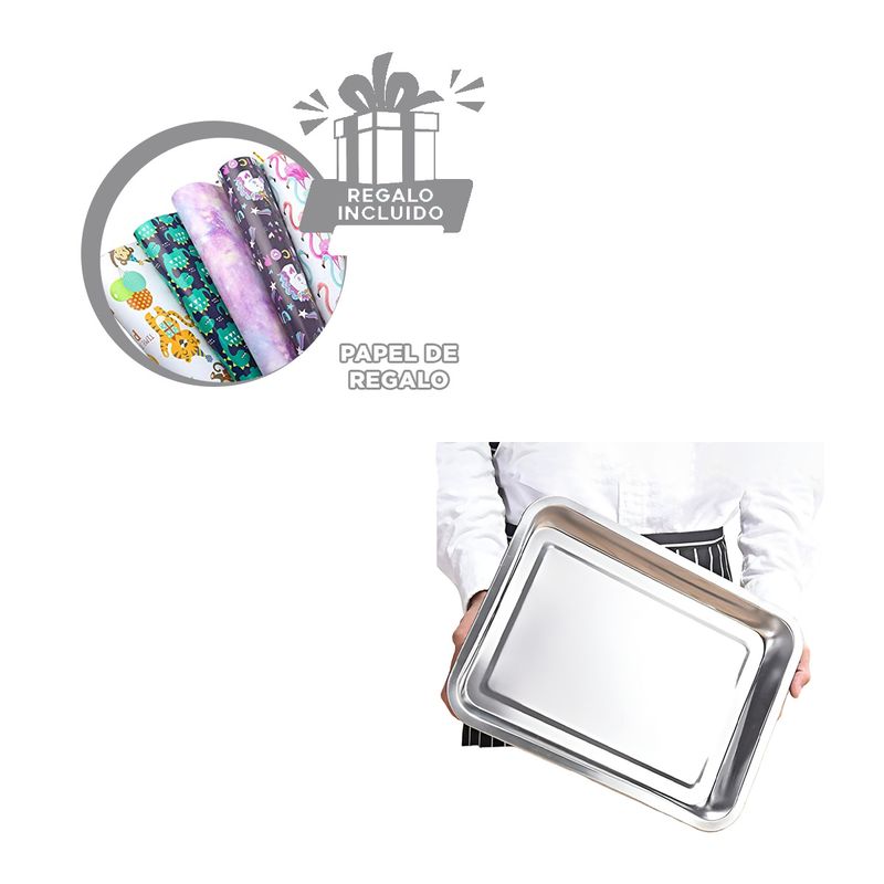 GENERICO - Pack12 Fuente Rectangular en 40x30x2cm Y+Papel de Regalo