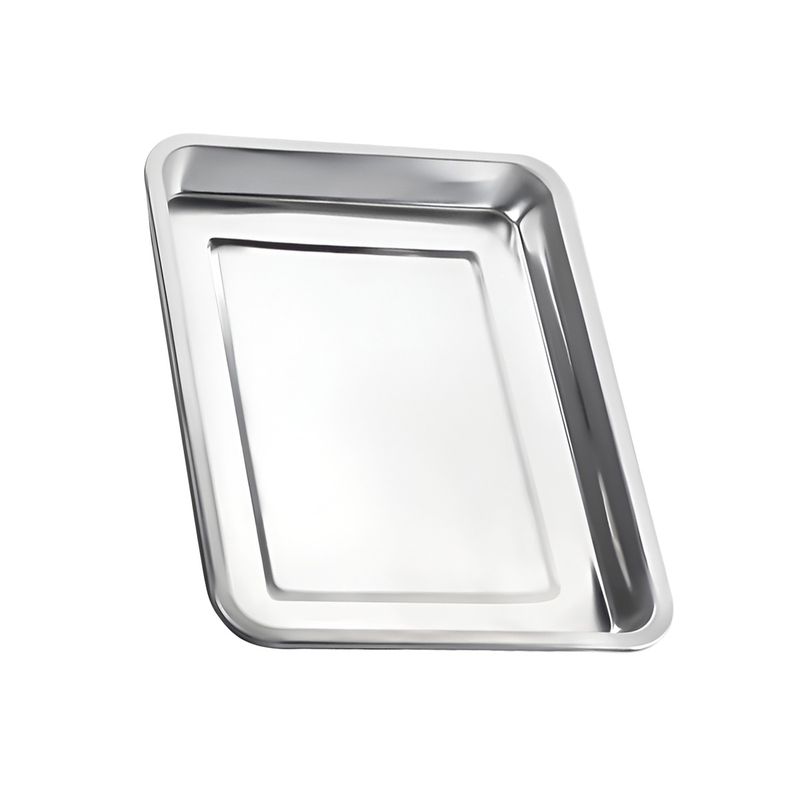 GENERICO - Bandeja Rectangular de Acero 45x35x2cm en Plateado