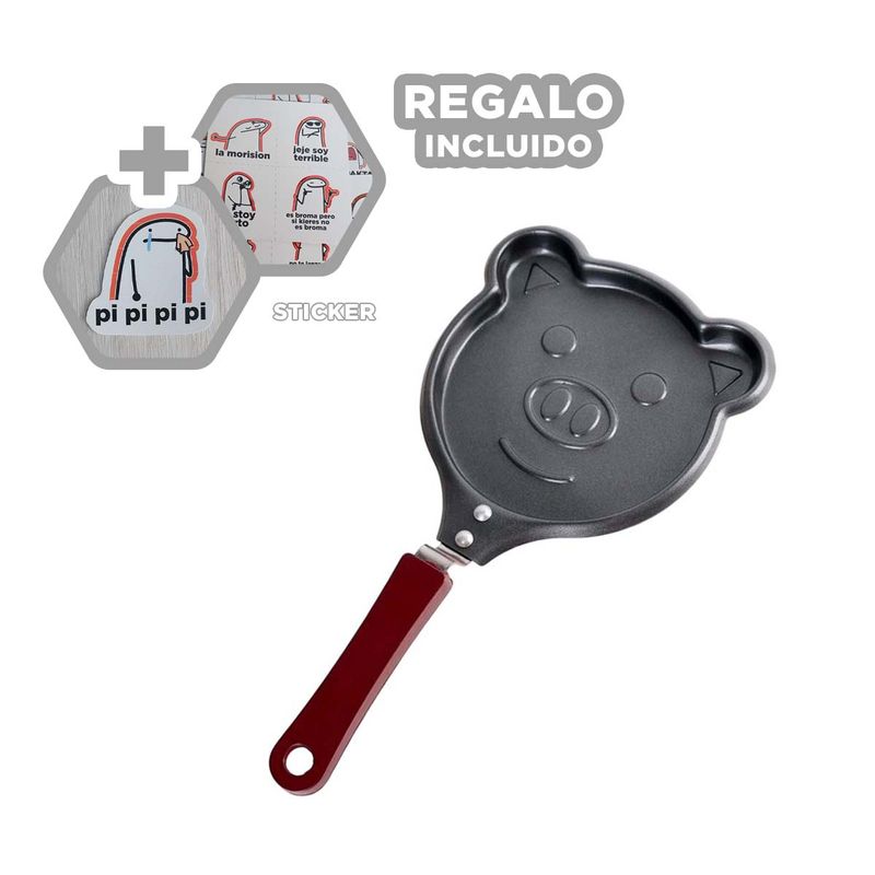 GENERICO - Pack12 Sarten de Aluminio de Rana y Mango Y+Regalo Stickers