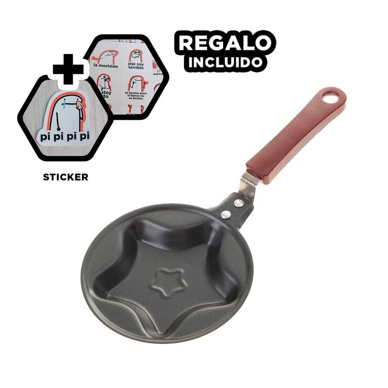 GENERICO - Sarten de Aluminio de Estrella con Mango Y+Regalo Stickers