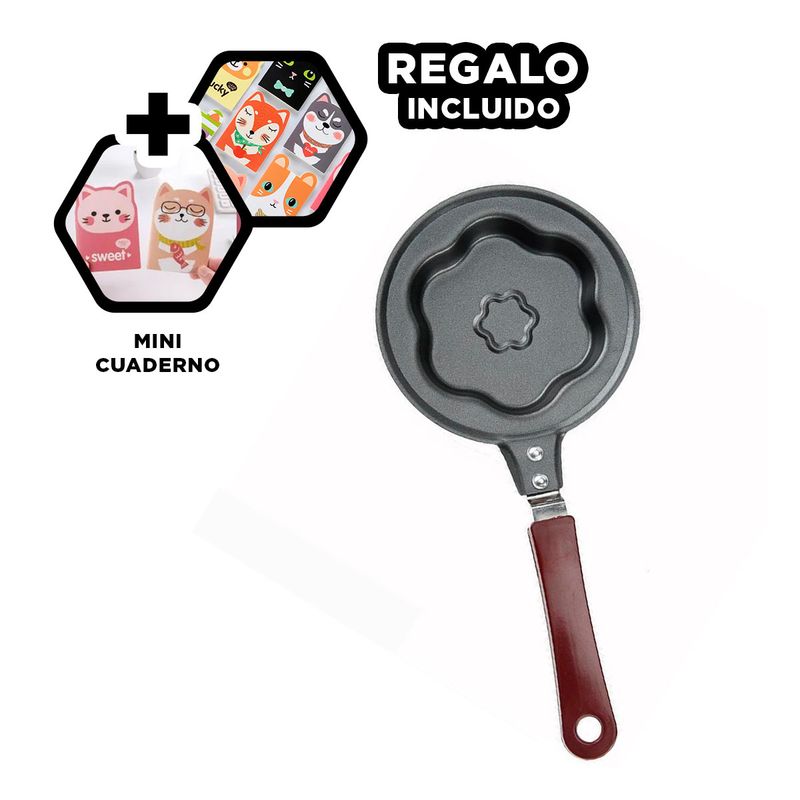 GENERICO - Sarten con Mango Madera y Forma Flor Y+Regalo Agendita
