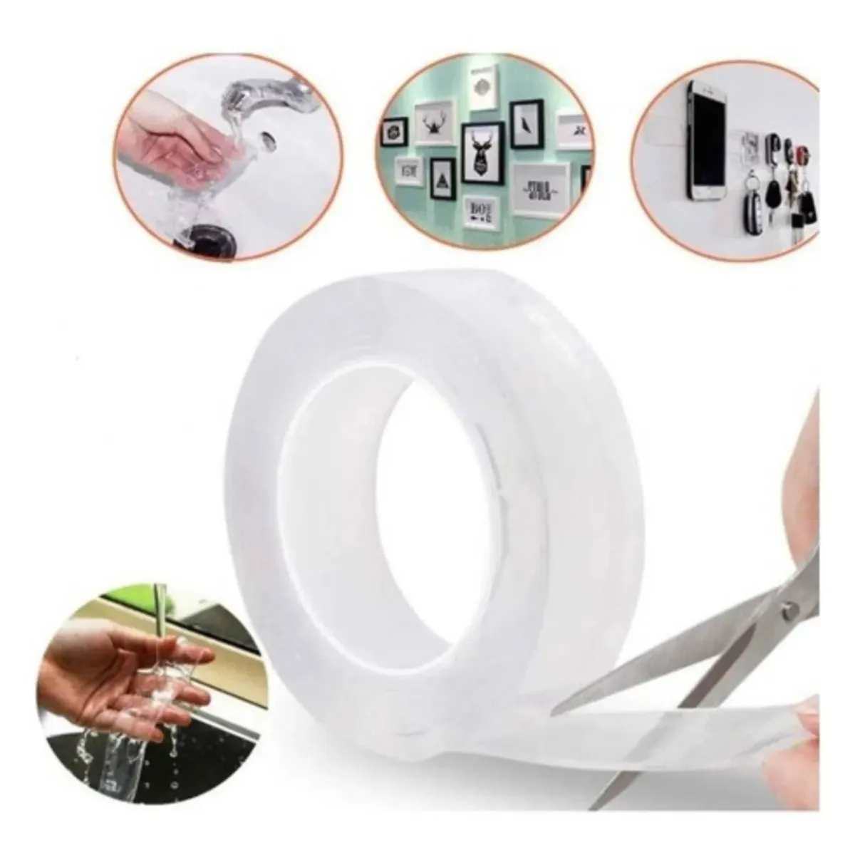 GENERICO - Cinta Mágica Doble Contacto Transparente 3 Metros