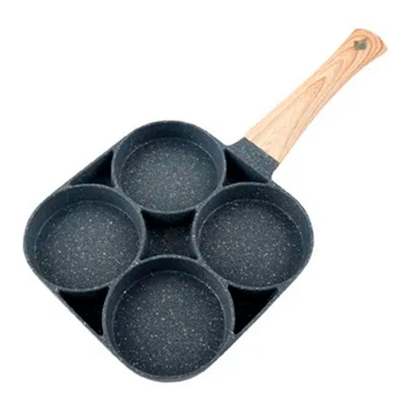 GENERICO - Sarten Antiadherente de 4 Divisiones con Mango de Madera