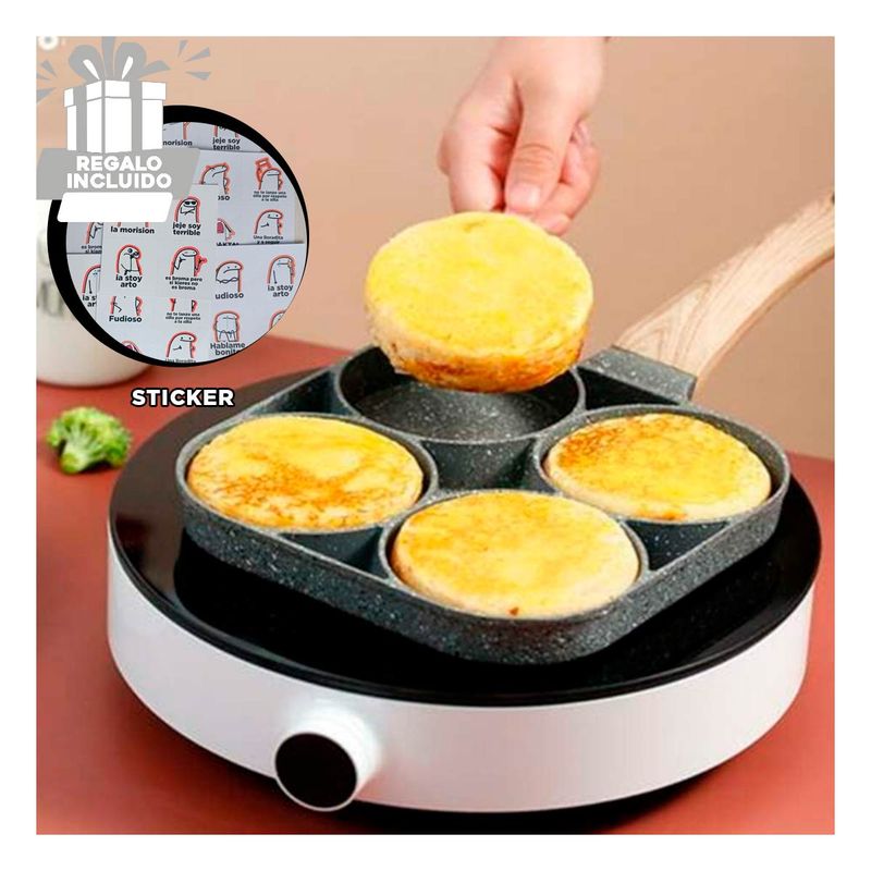 GENERICO - Pack12 Sarten en Plomo de 4 Divisiones Y+Regalo Stickers