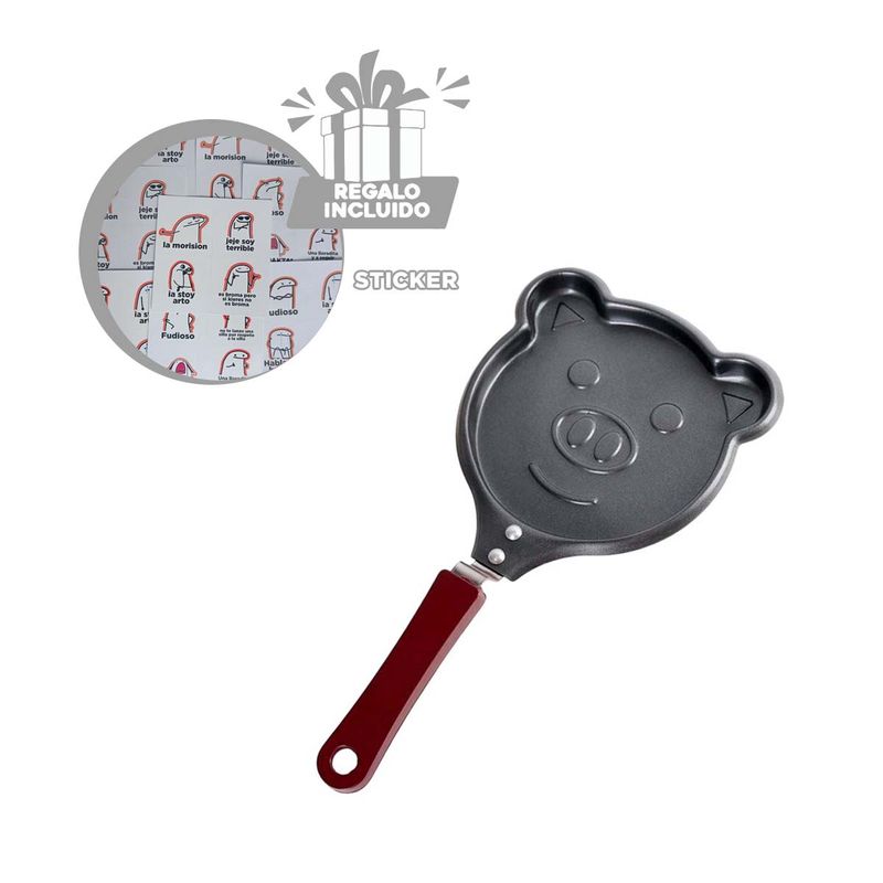GENERICO - Sarten de Aluminio Cabeza de Chancho Y+Regalo Stickers