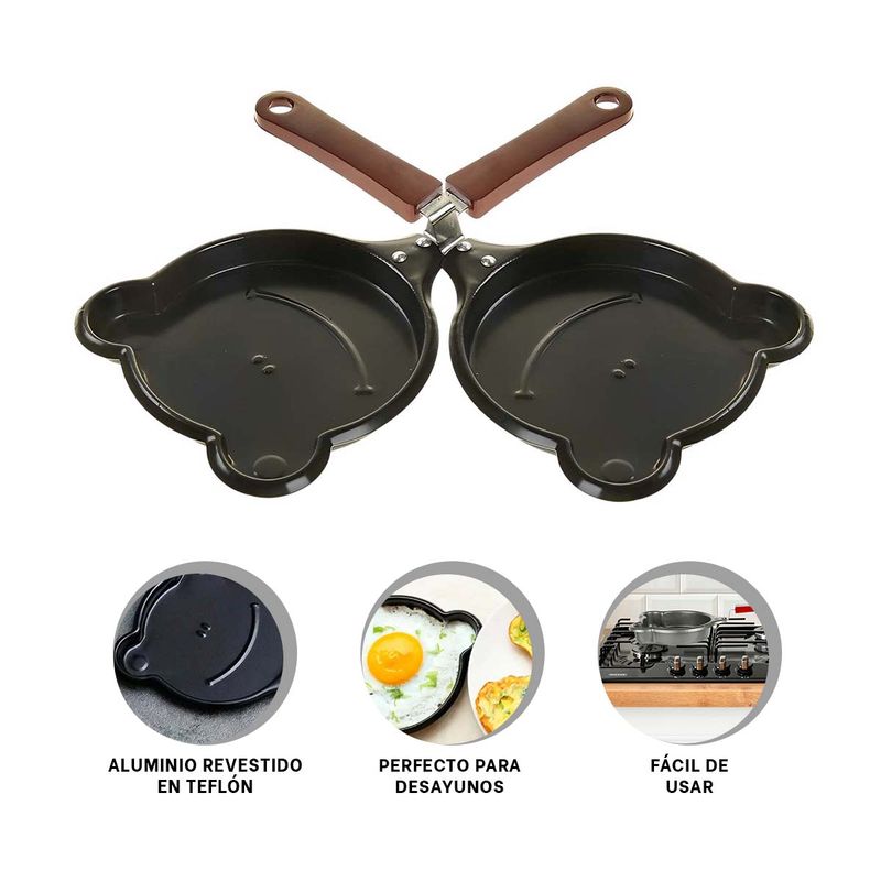 GENERICO - Pack2 Sarten de Aluminio de Rana con Mango Y+Regalo Stickers