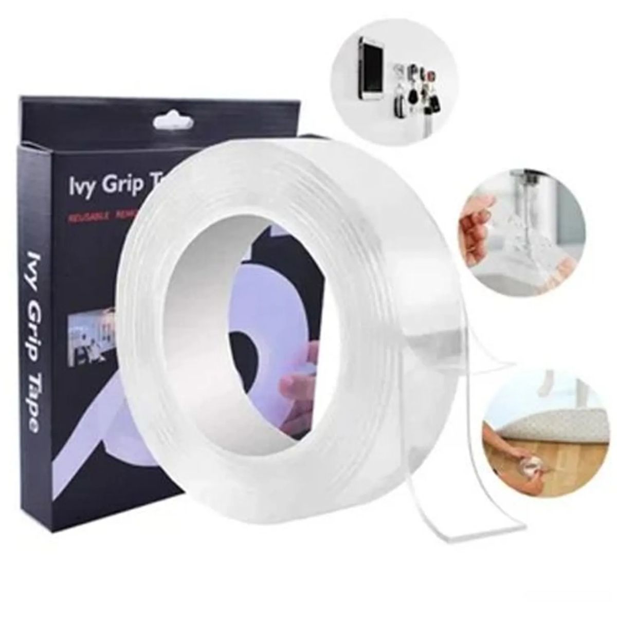 GENERICO - CINTA MAGICA DOBLE CONTACTO 3 MTS MULTIFUNCION REUTILIZABLE