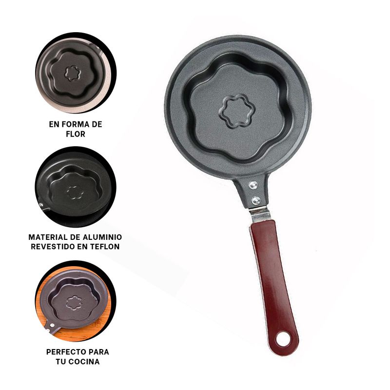 GENERICO - Pack2 Sarten con Mango y Forma Flor Y+Regalo Agendita