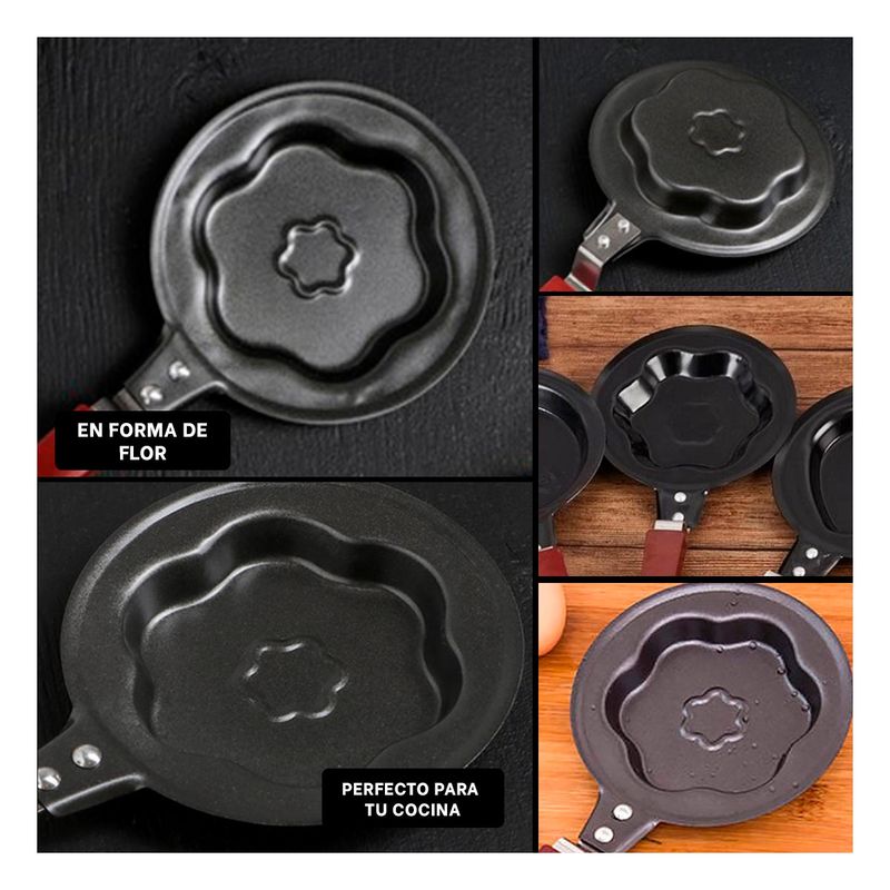 GENERICO - Pack4 Sarten de Aluminio de Flor Y+Regalo Stickers