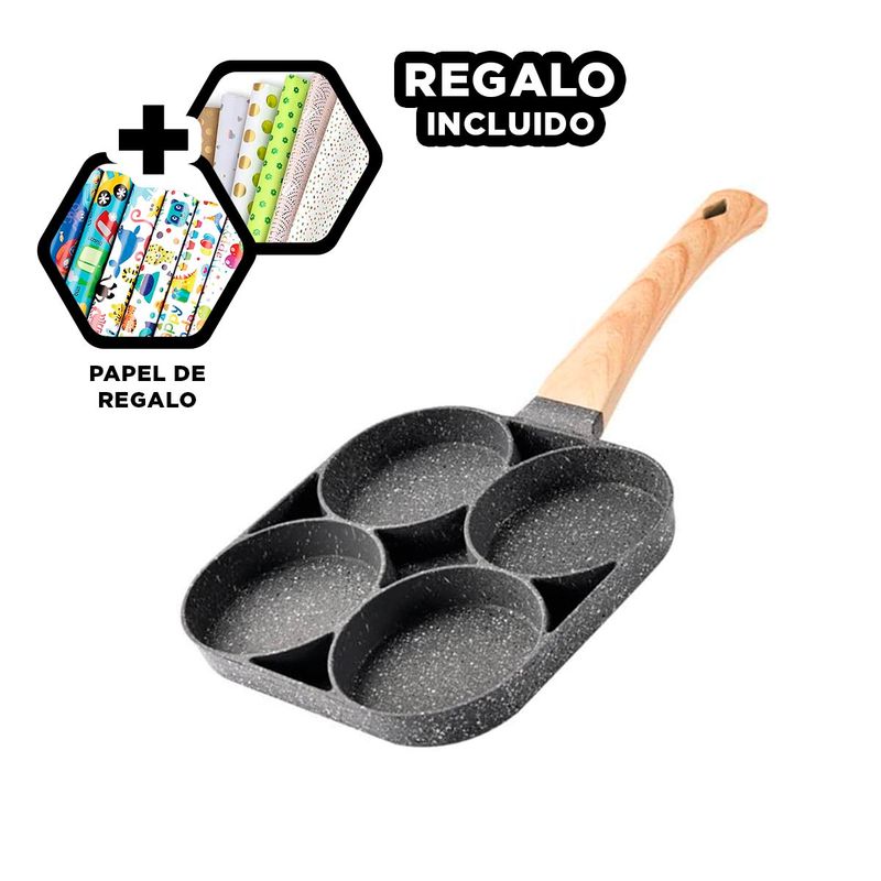 GENERICO - Sarten de 4 Divisiones para Cocinar Y+Papel de Regalo