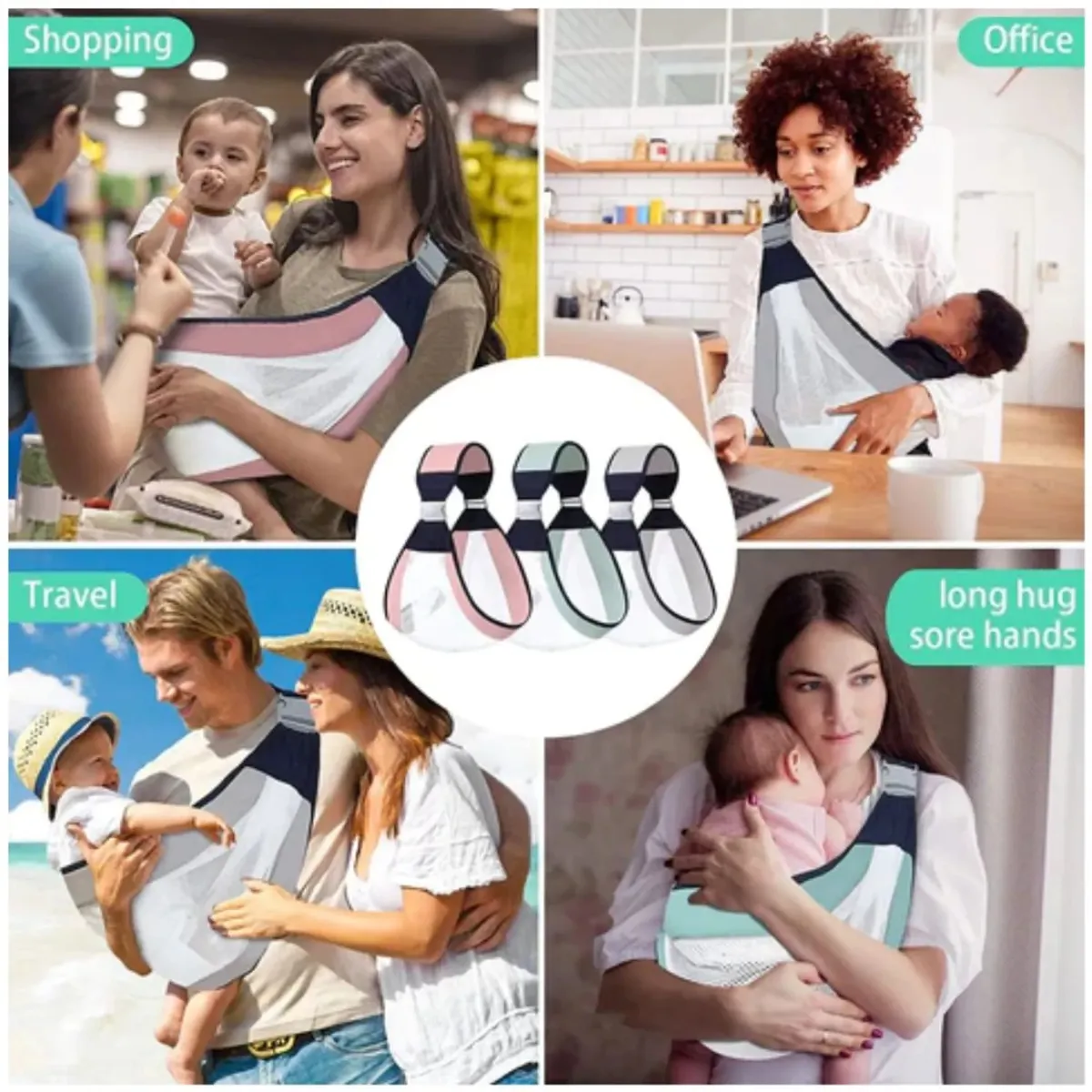 GENERICO - Portabebés portátil para recién nacidos bebés y niños pequeños