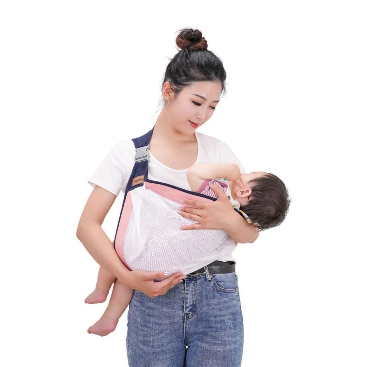 GENERICO - Canguro Fular Porta Bebe Diseño Vientre Mamá - Rosado