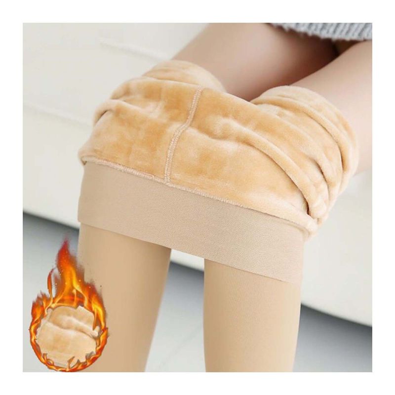 DENISASAA - Calza Efecto Piel Satinada Forro Chiporro Leggin Térmicas