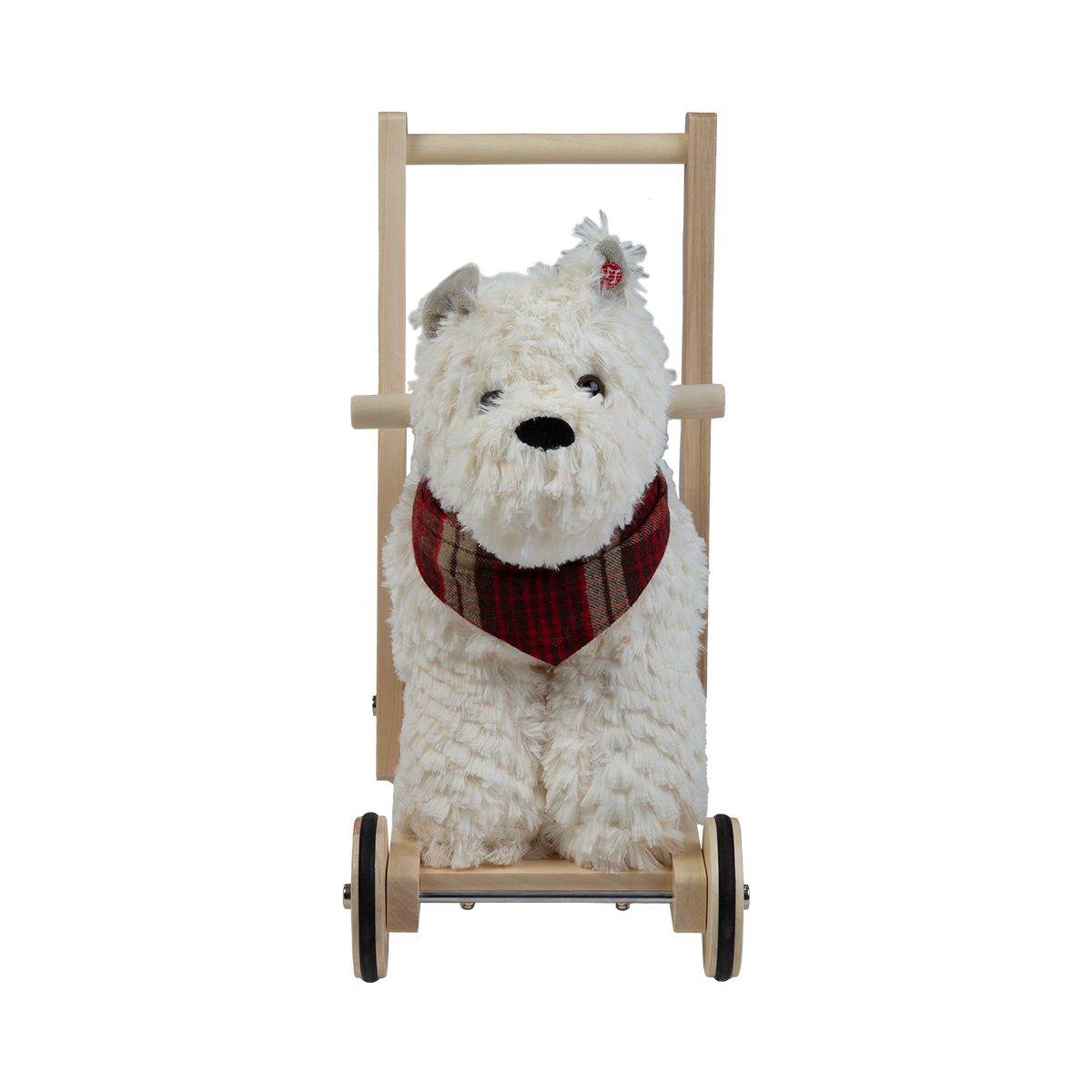 CARESTINO - Peluche Caminador Y Pata Pata Carestino Perro Blanco