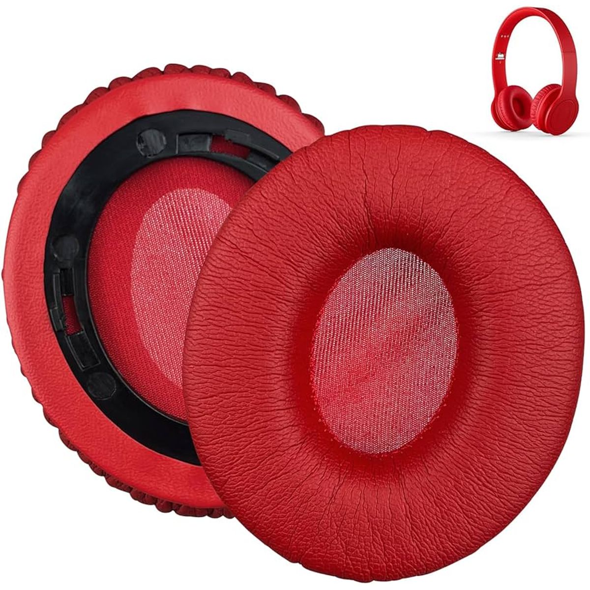 GENERICO - Almohadillas para audífonos Beats Dr Dre Solo 1.0 y Solo HD rojo