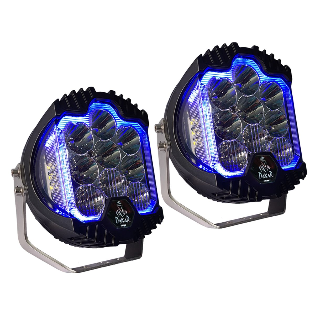 GENERICO - Par Faro Force Iron 7 PuLG 180w 12/36v Azul 4 Funciones