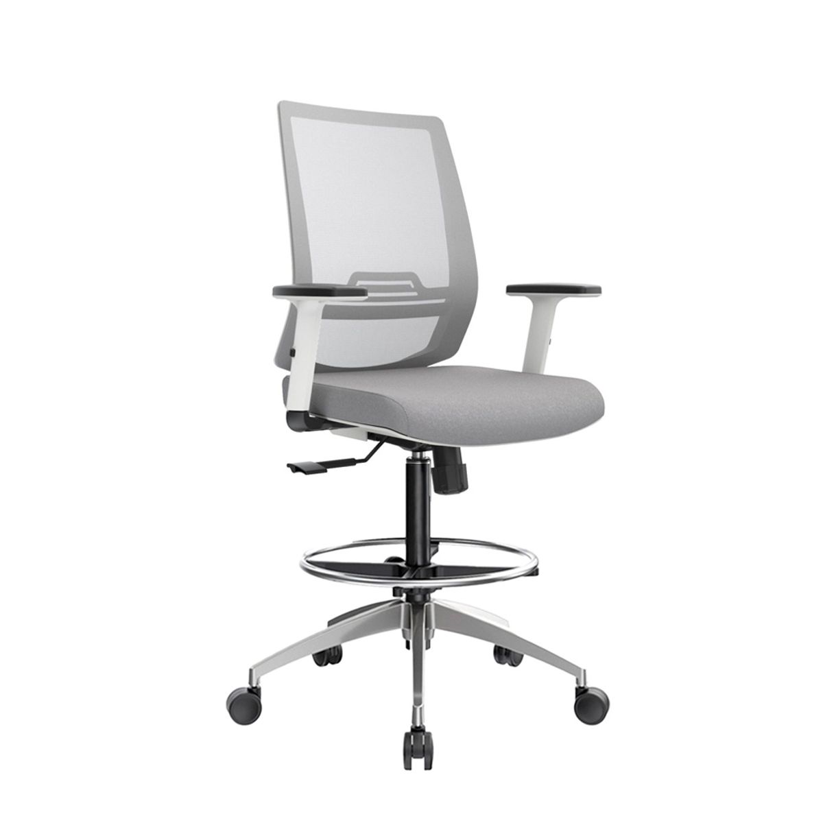 OFIDEAS - Silla Cajero Ergonómica Con Apoyabrazos Think Aluminio Gris Ofideas