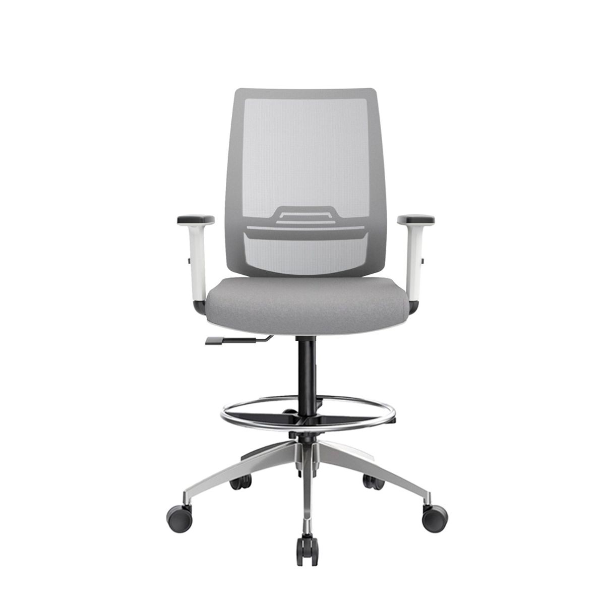 OFIDEAS - Silla Cajero Ergonómica Con Apoyabrazos Think Aluminio Gris Ofideas