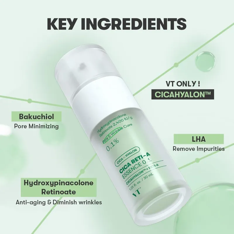 VT COSMETICS - Esencia Facial con CICA + Retinol 01% 30ml VT COSMETICS