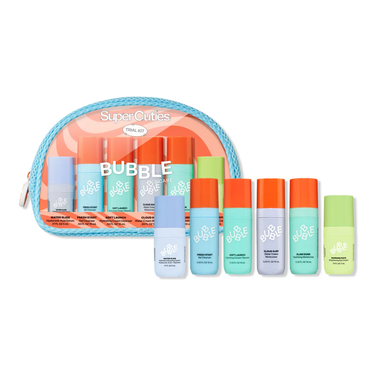 BUBBLE - Super Cuties Kit de Viaje 6 minis con estuche Bubble