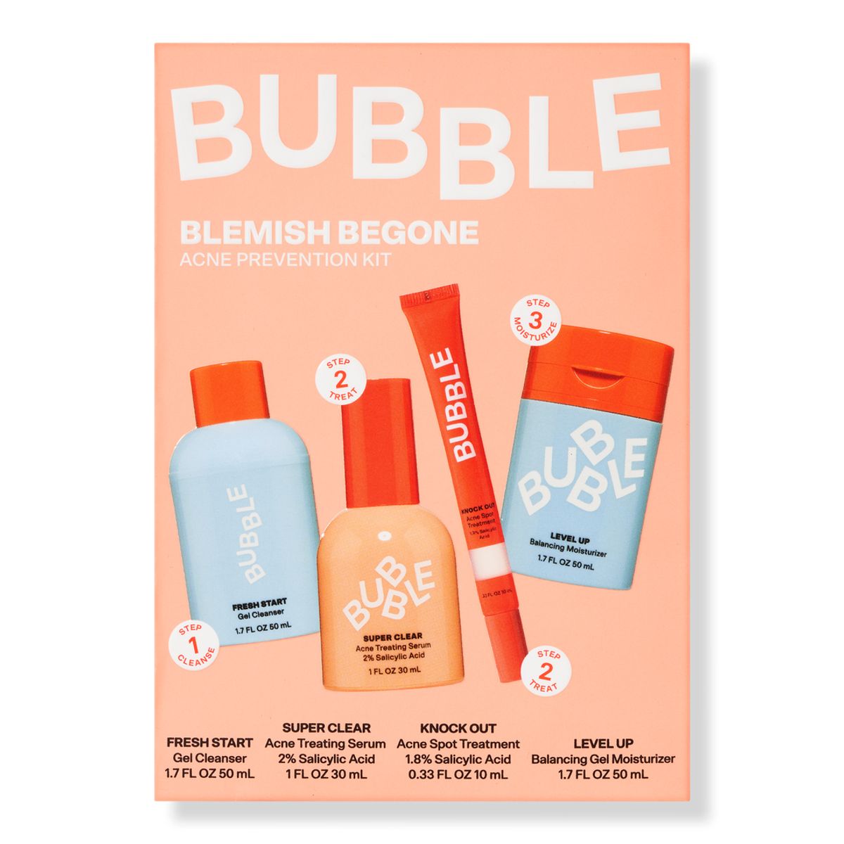 BUBBLE - Blemish Begone Kit Preventivo Anti‑Acné Bubble