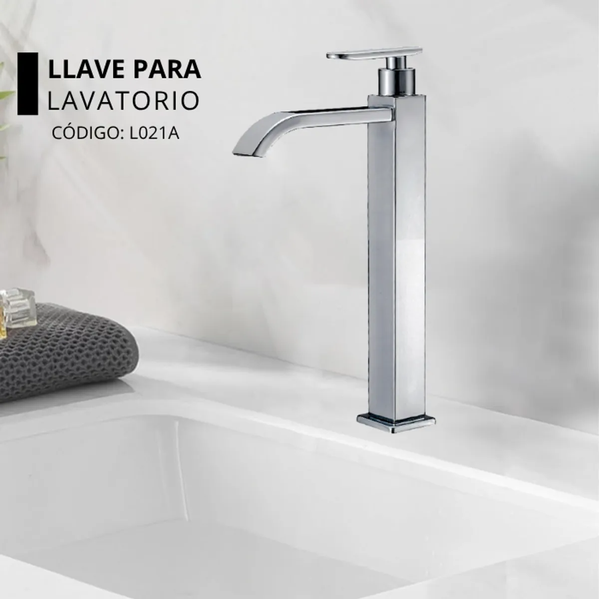 XM - LLAVE PARA LAVATORIO ALTO CROMADO L021A