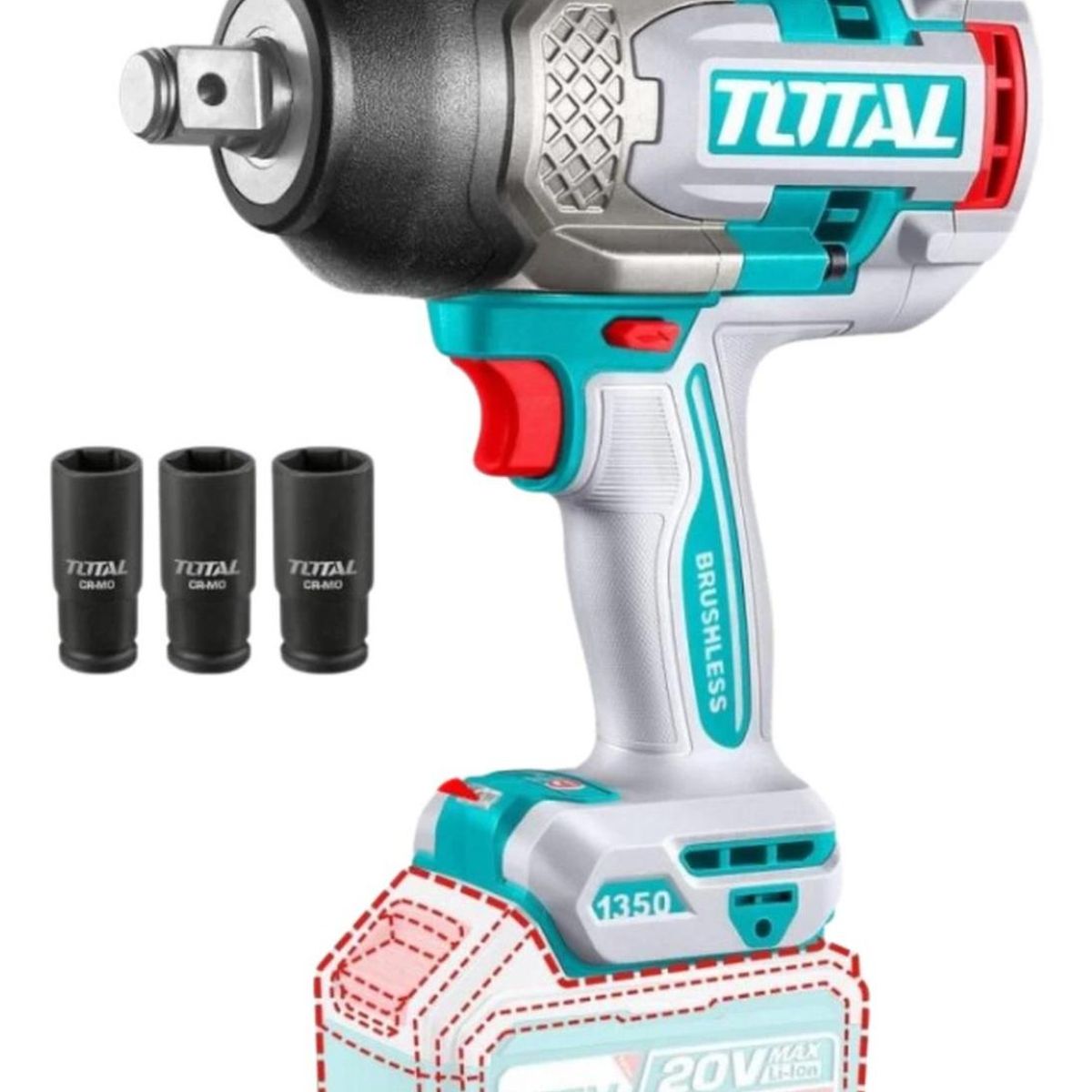 TOTAL - Llave de impacto 3/4" 1350 nm (cabezal solo) Total