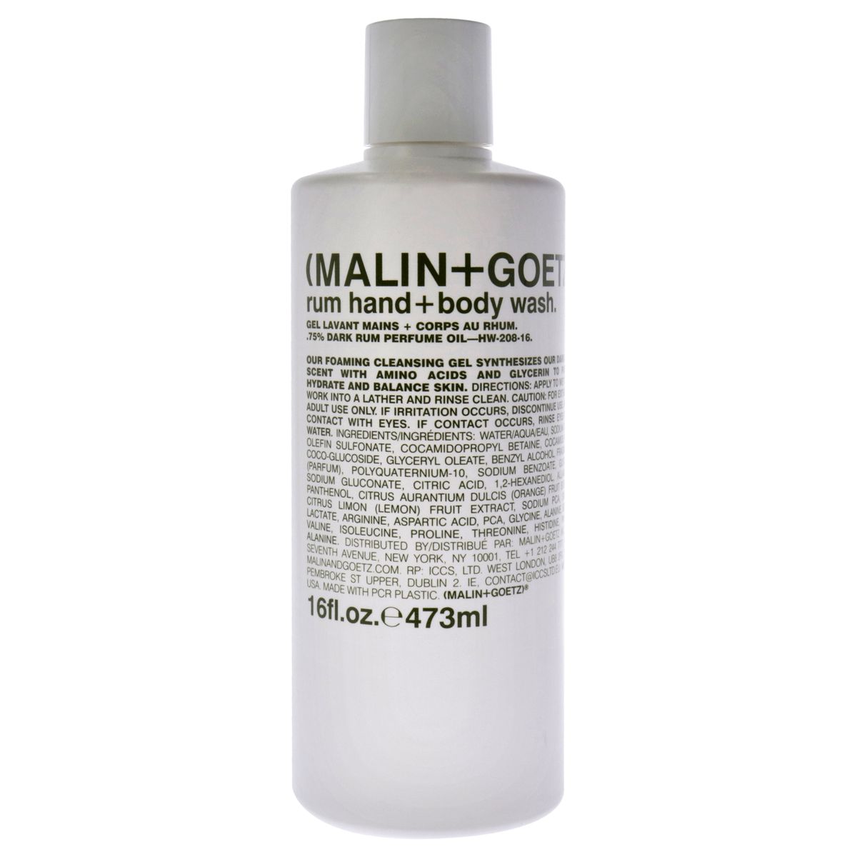 MALIN + GOETZ - Gel de Ducha de Ron 480ml - Malin + Goetz