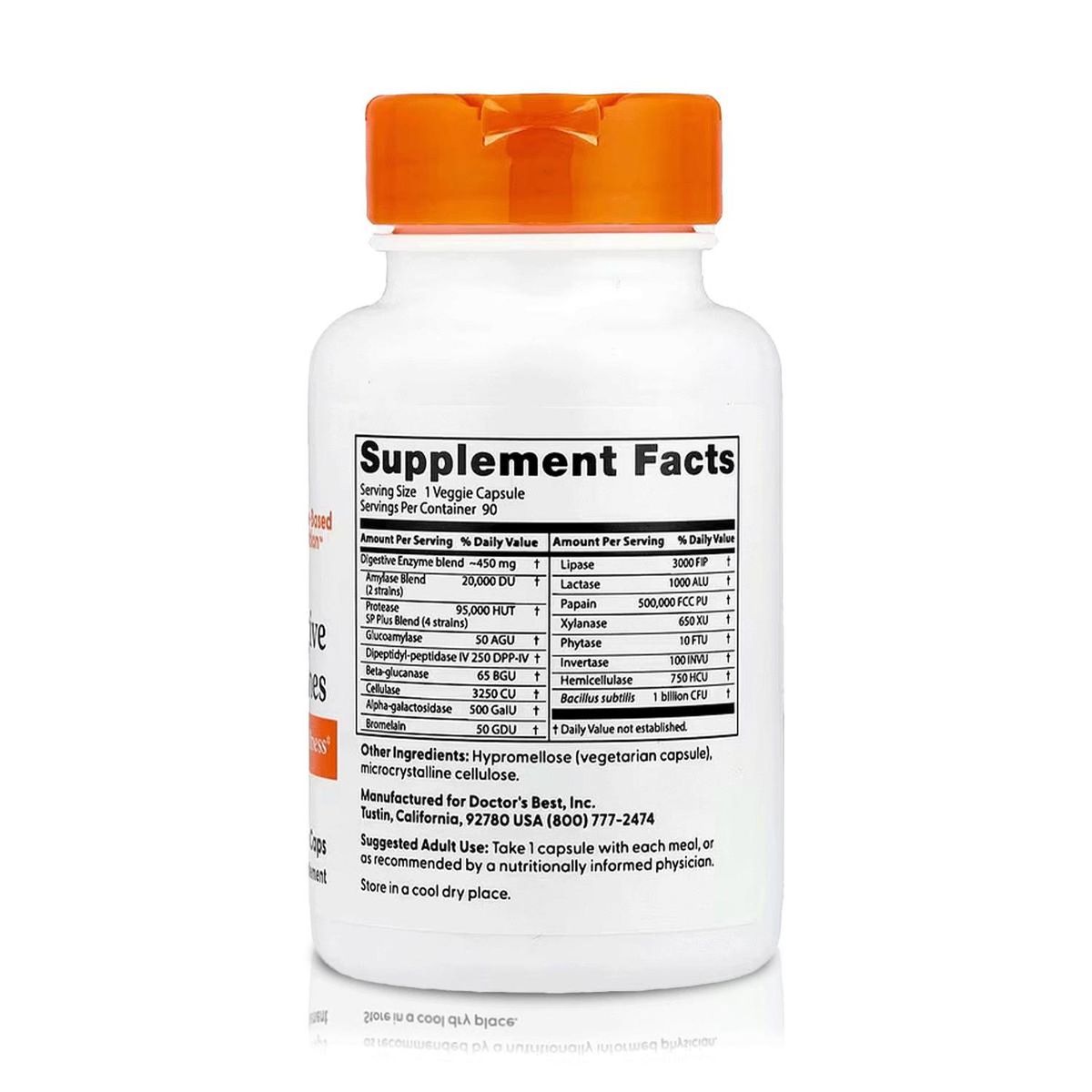 VITAMINA - Enzimas Digestivas 450mg (90 Cápsulas) – Doctor’s Best
