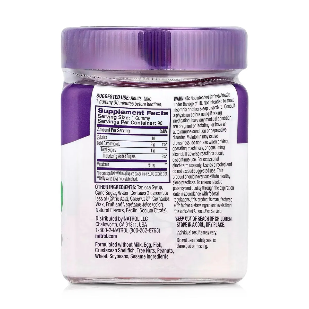 NATROL - Melatonina en Gomitas 5 mg (90 Gomitas) - Natrol