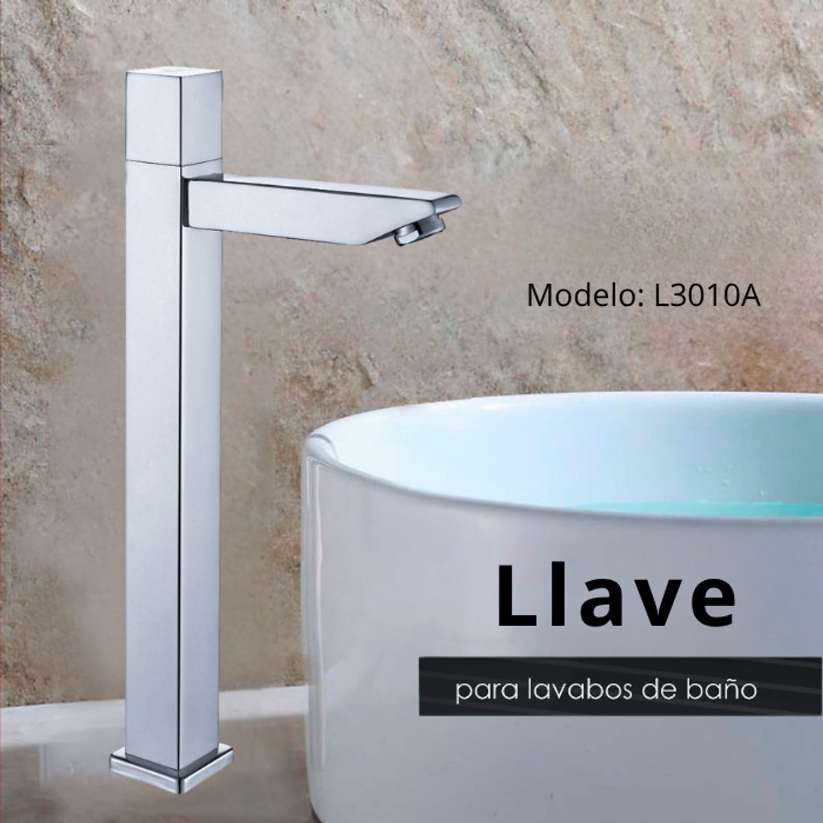 XM - LLAVE PARA LAVATORIO ALTO CROMADO L3010A