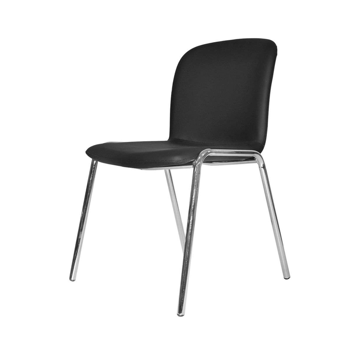 OFIDEAS - Silla Interlocutor Fija Baru Cuero Negro Ofideas