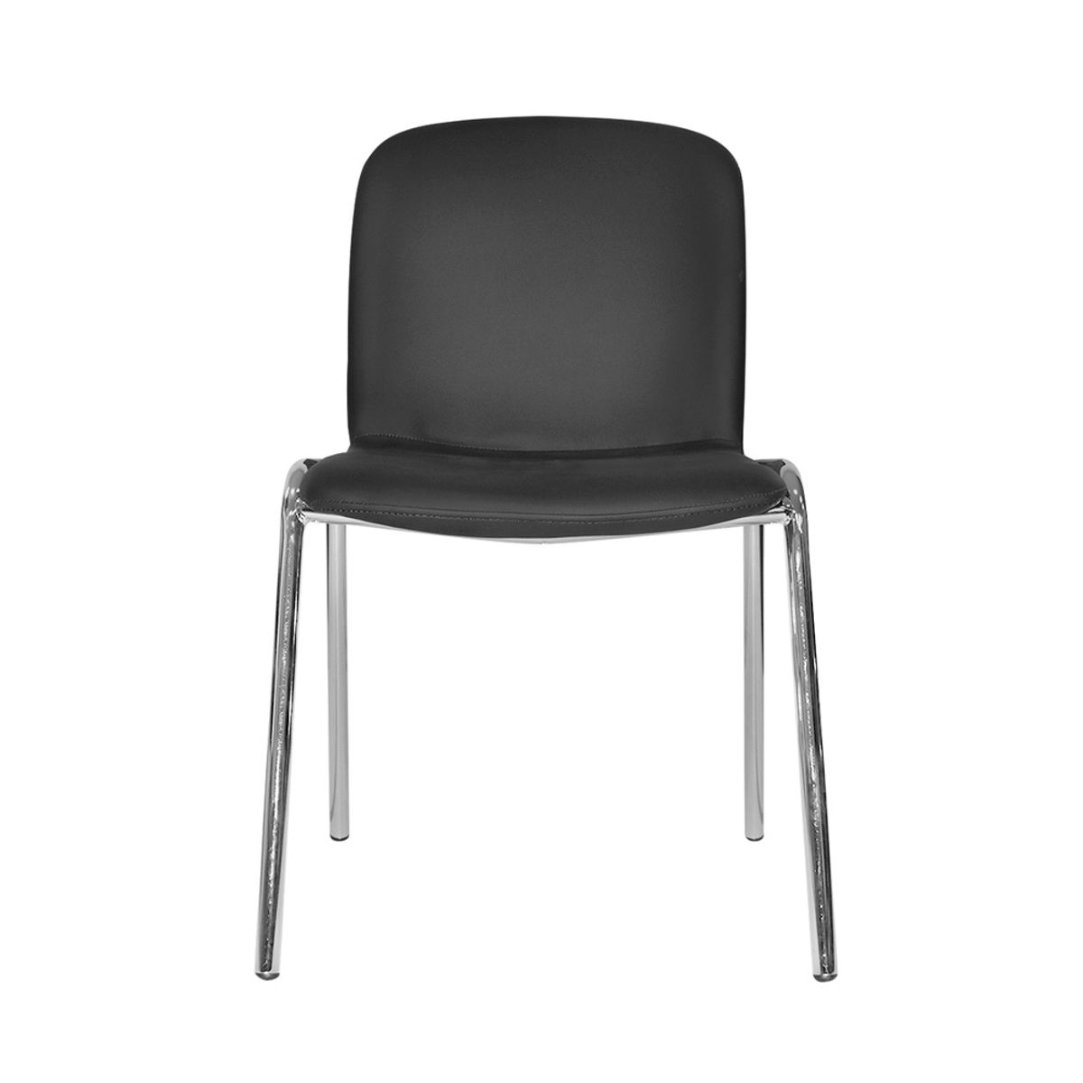 OFIDEAS - Silla Interlocutor Fija Baru Cuero Negro Ofideas