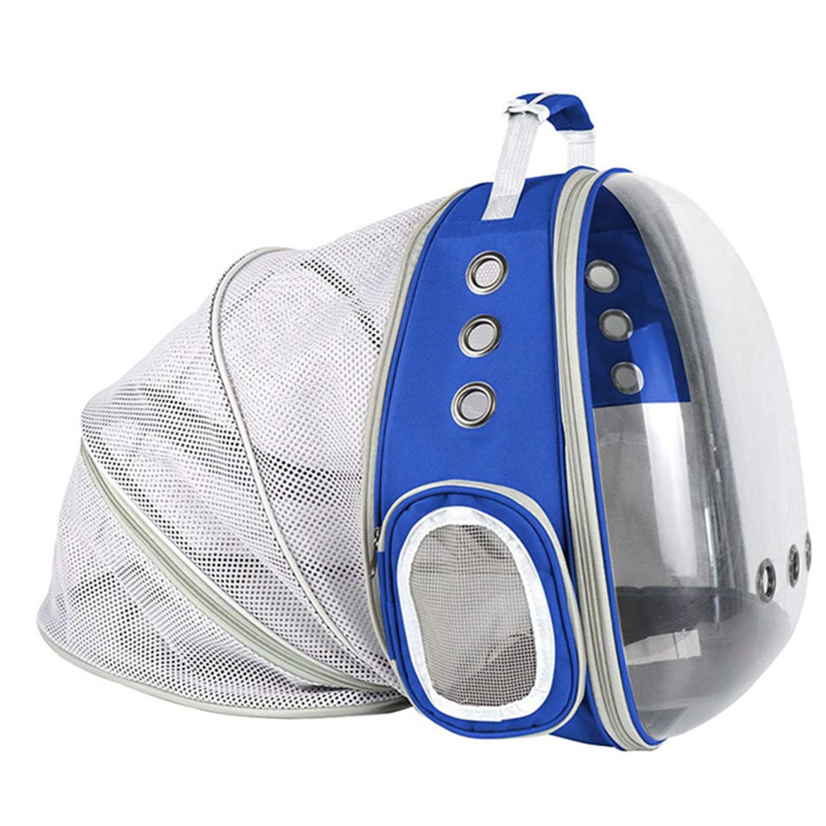 GENERICO - Mochila transportadora para mascota expandible -Azul