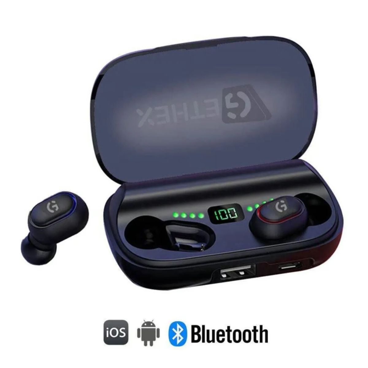 GETHEX - Audífonos Bluetooth JS2 con Case de Carga