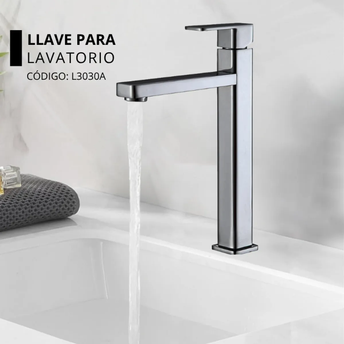XM - LLAVE PARA LAVATORIO ALTO CROMADO L3030A